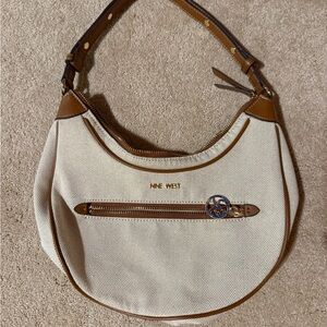 Nine West Tan and Brown Hobo Bag